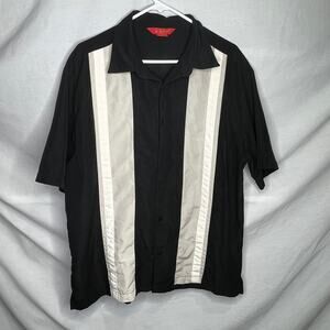 Solero Men's Black Short Sleeve Bowling Shirt XL